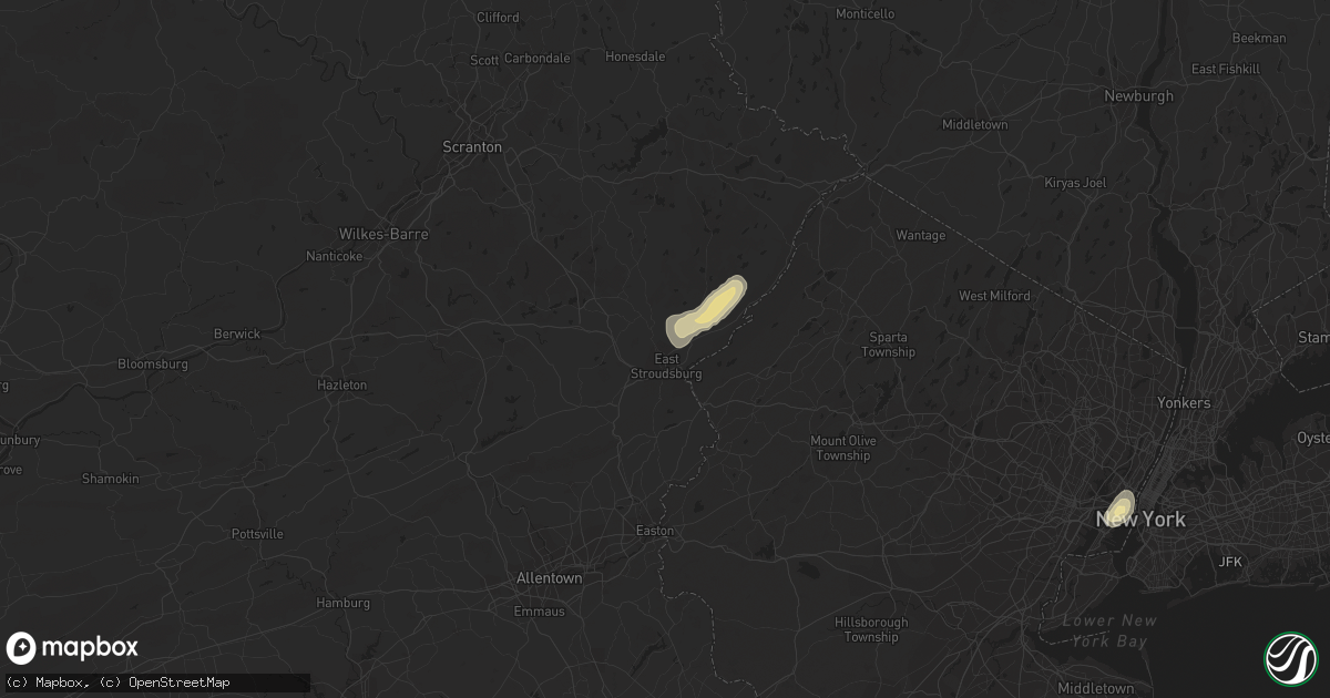 Hail map in East Stroudsburg, PA on July 31, 2019
