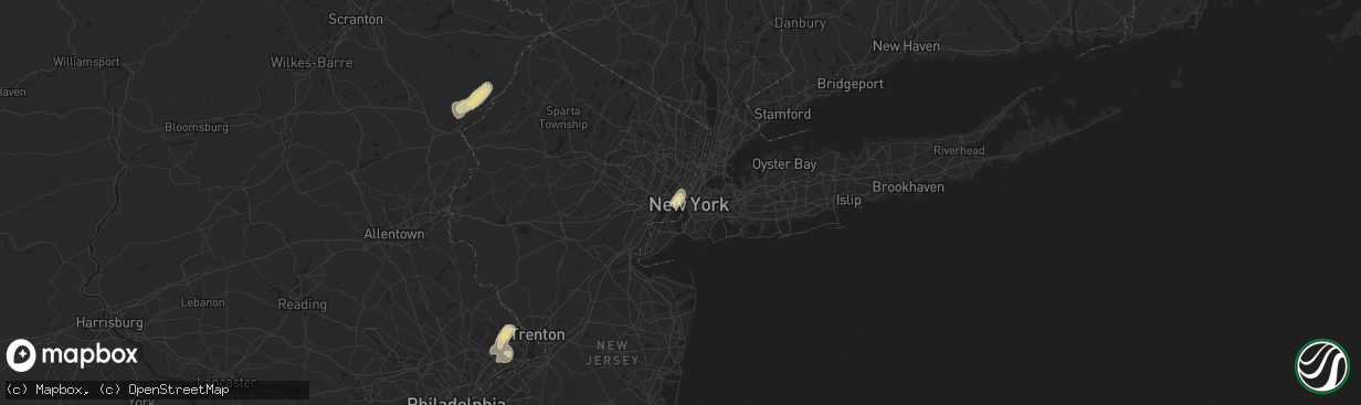 Hail map in Jersey City, NJ on July 31, 2019