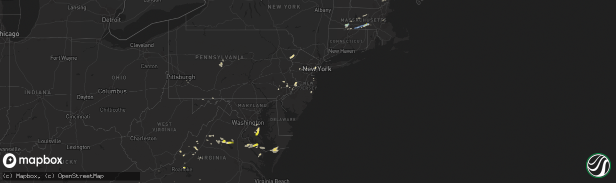 Hail map in New Jersey on July 31, 2019