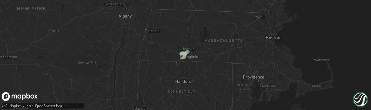 Hail map in West Springfield, MA on July 31, 2019