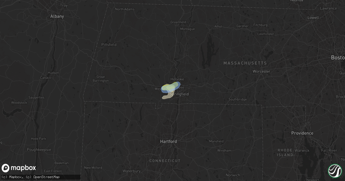 Hail map in West Springfield, MA on July 31, 2019
