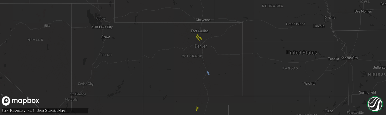 Hail map in Colorado on July 31, 2020