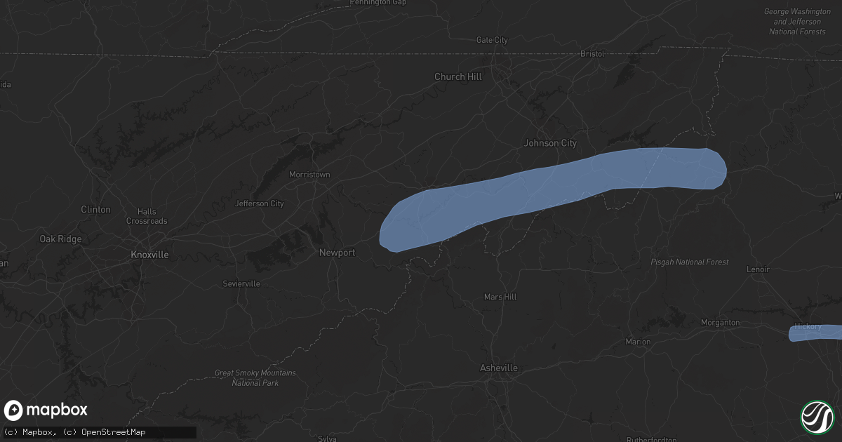 Hail map in Greeneville, TN on July 31, 2020