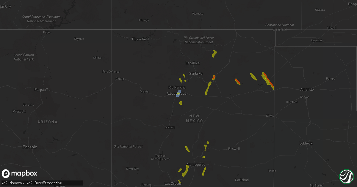 Hail map on July 31, 2020