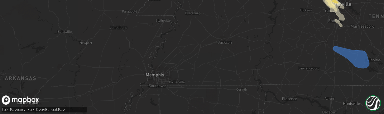 Hail map in Ashland City, TN on July 31, 2021