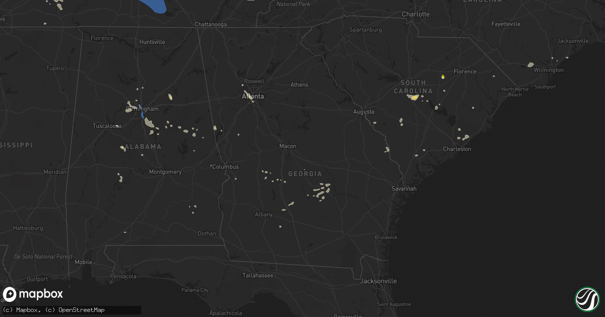 Hail map in Georgia on July 31, 2021