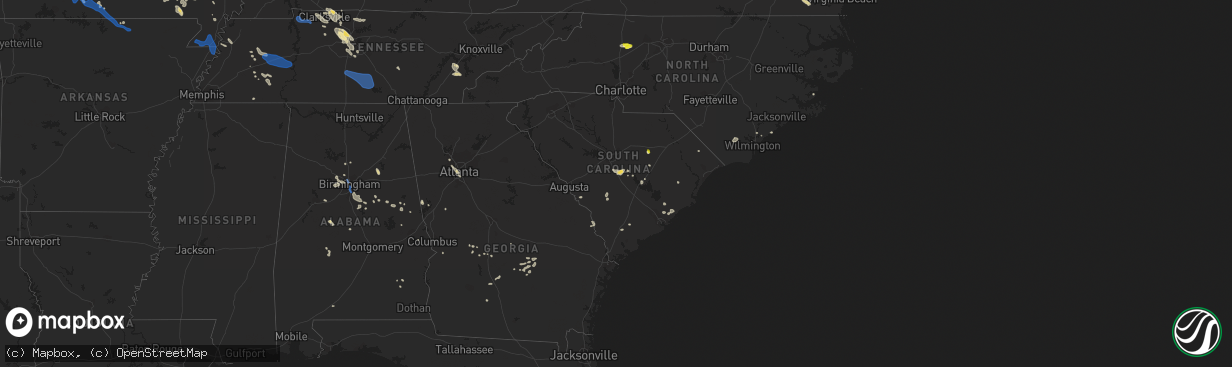 Hail map in South Carolina on July 31, 2021