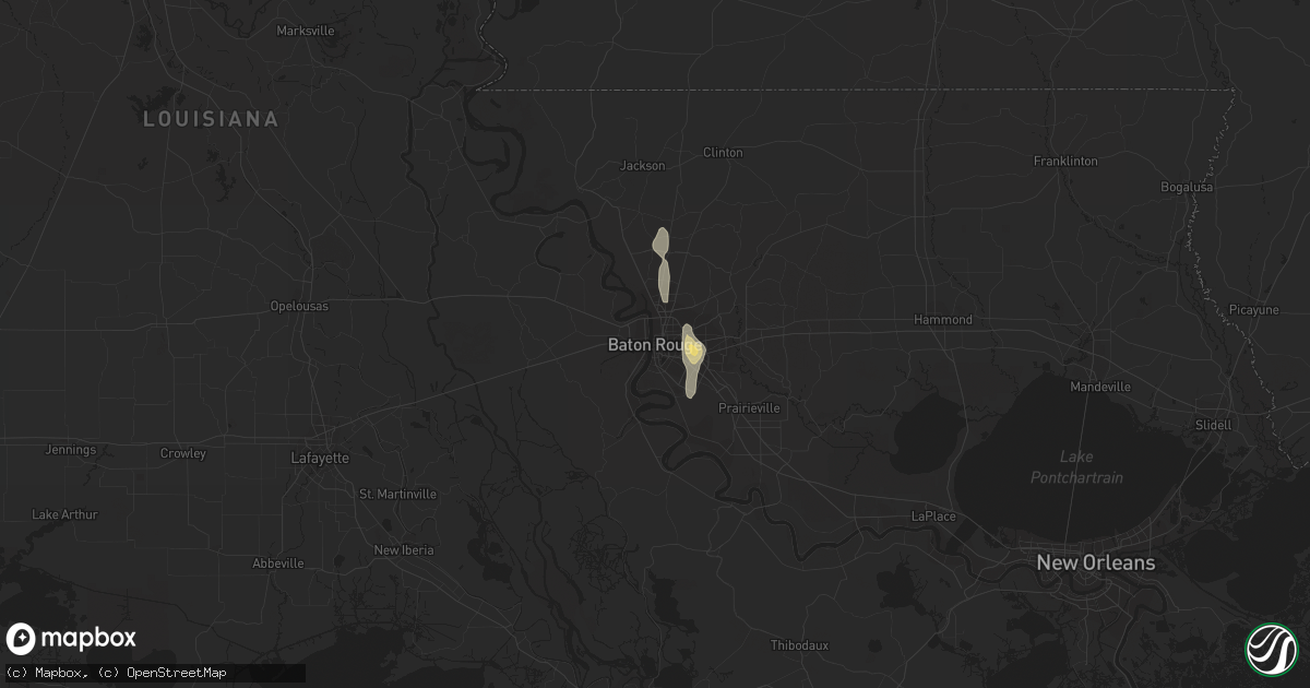 Hail map in Baton Rouge, LA on July 31, 2023