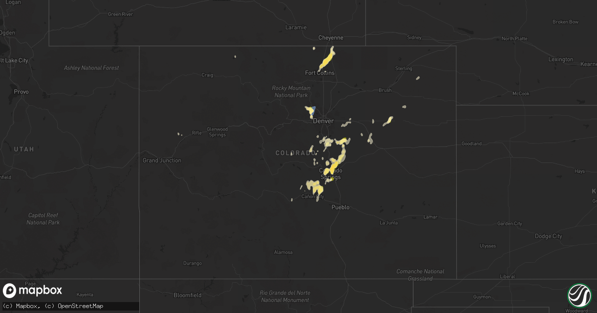 Hail map in Colorado on July 31, 2023