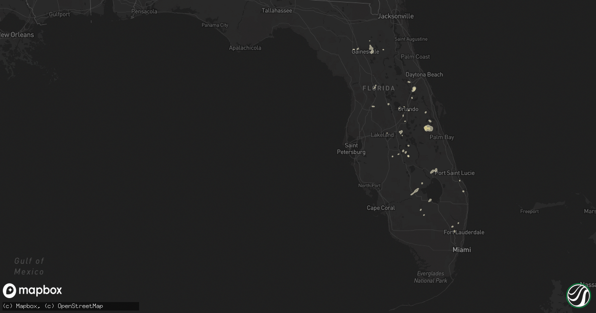 Hail map in Florida on July 31, 2023