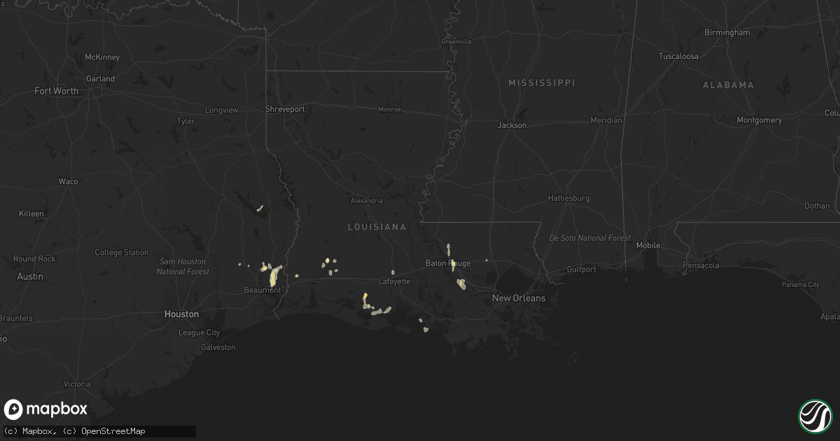 Hail map in Louisiana on July 31, 2023
