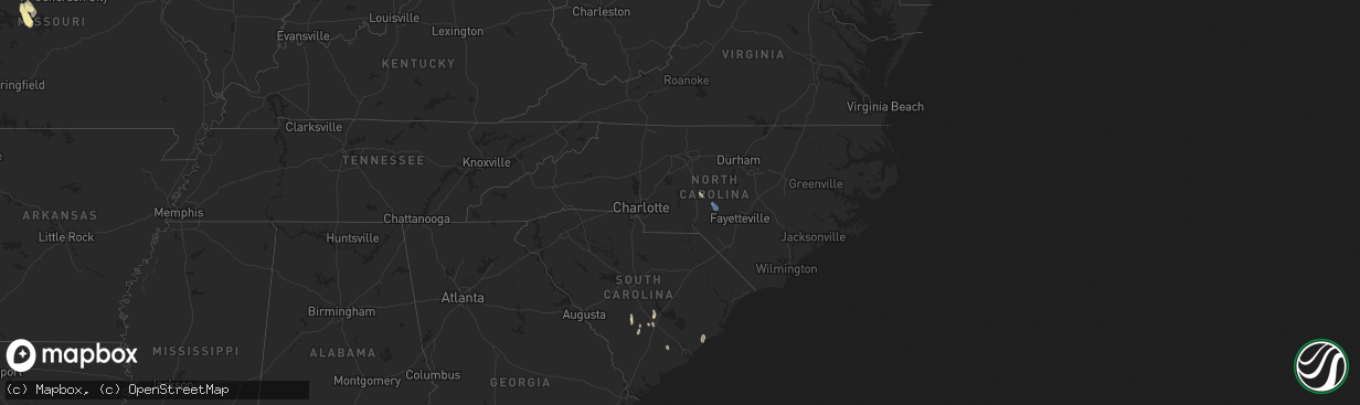 Hail map in North Carolina on July 31, 2023