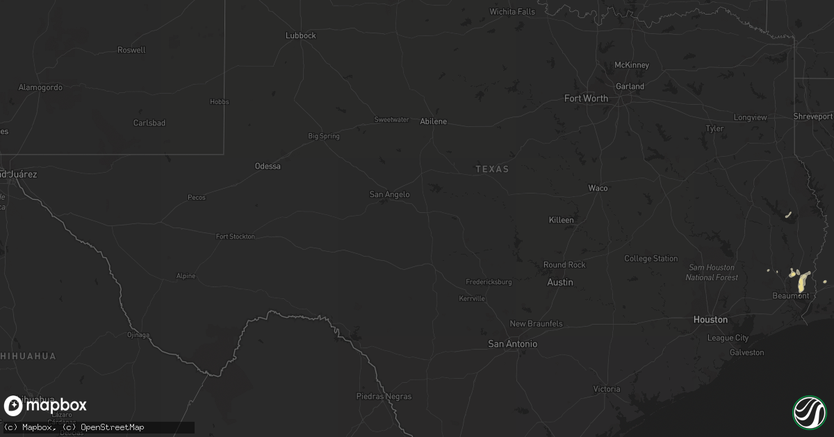 Hail map in Texas on July 31, 2023