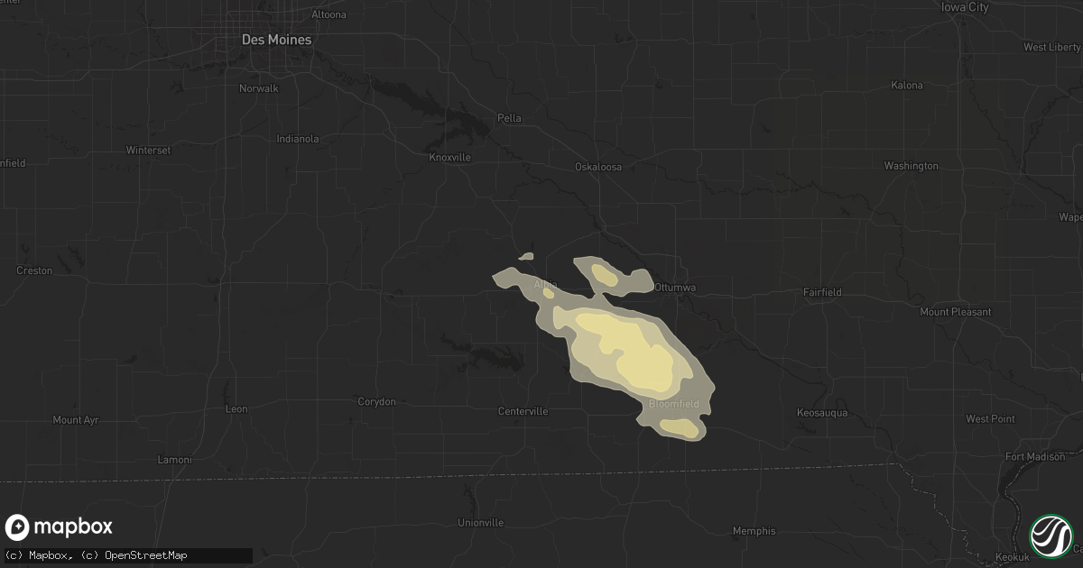 Hail map in Albia, IA on July 31, 2024
