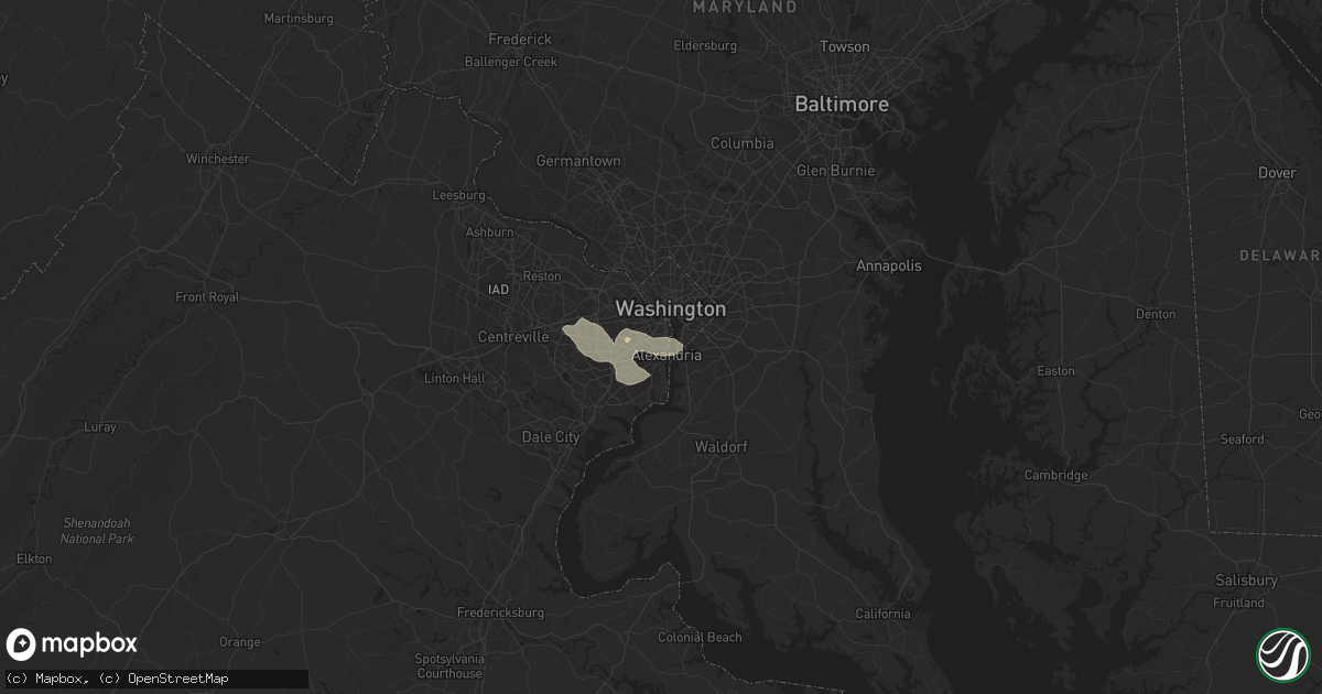 Hail map in Alexandria, VA on July 31, 2024