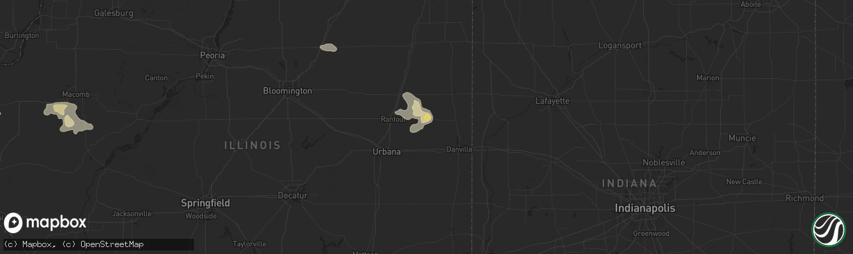 Hail map in Armstrong, IL on July 31, 2024