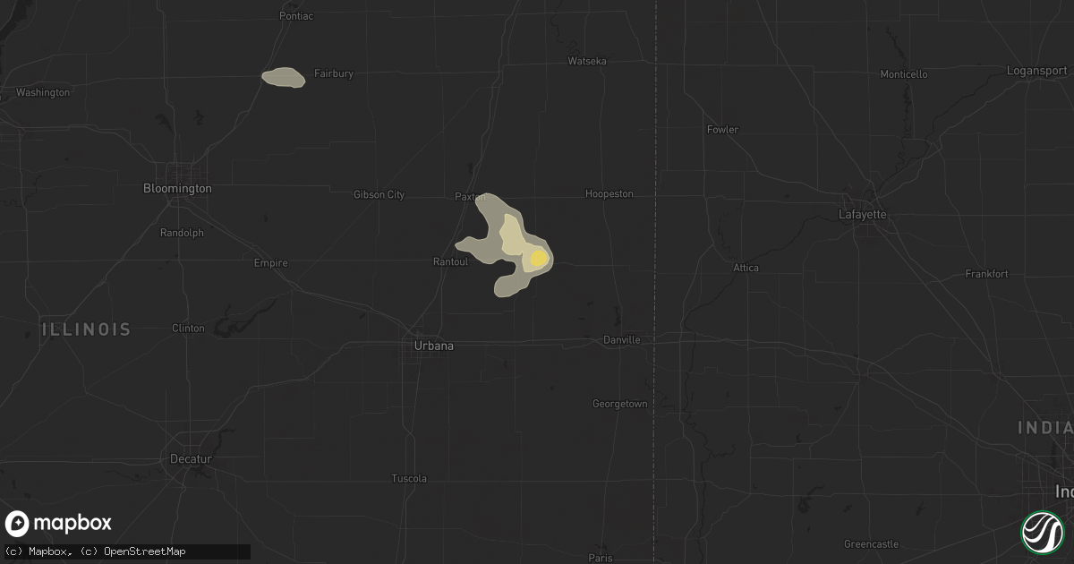 Hail map in Armstrong, IL on July 31, 2024