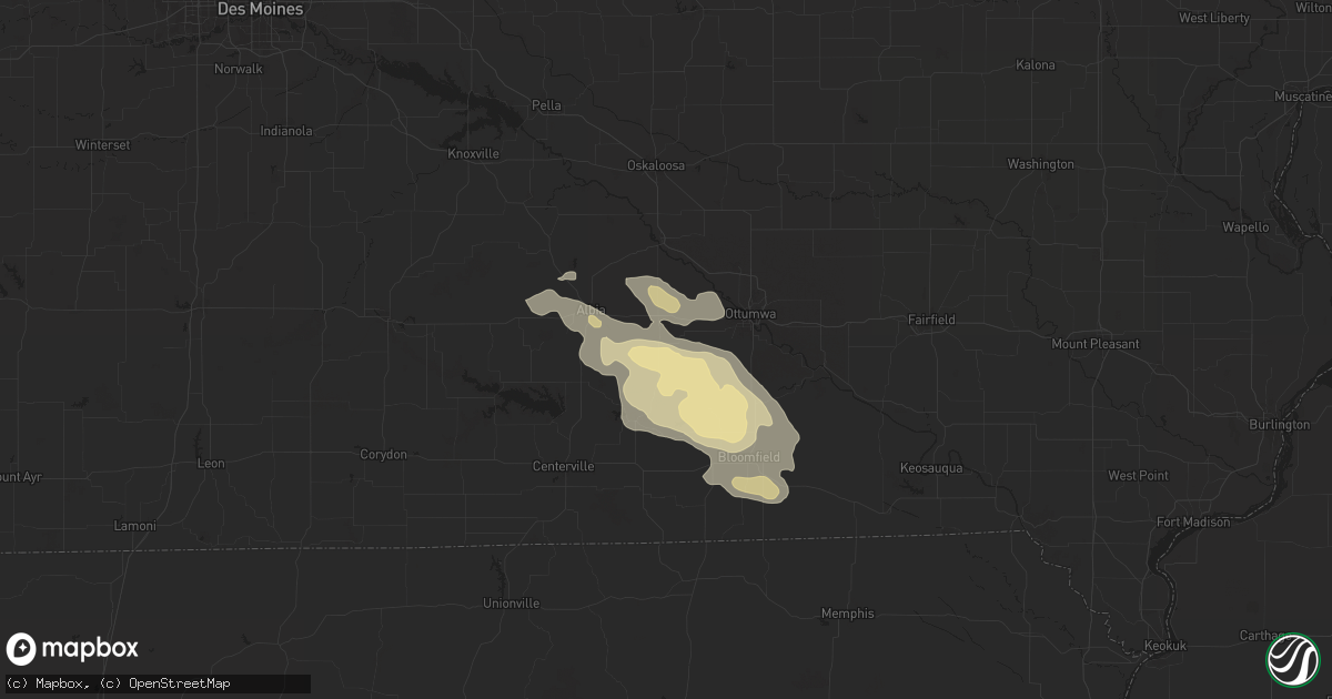 Hail map in Blakesburg, IA on July 31, 2024