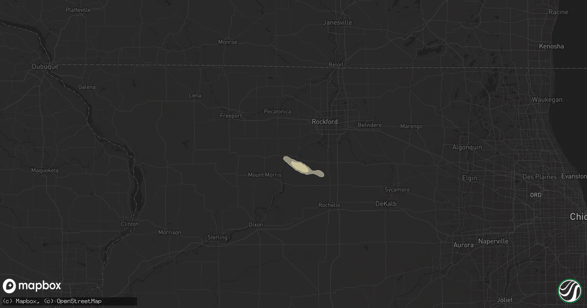 Hail map in Byron, IL on July 31, 2024