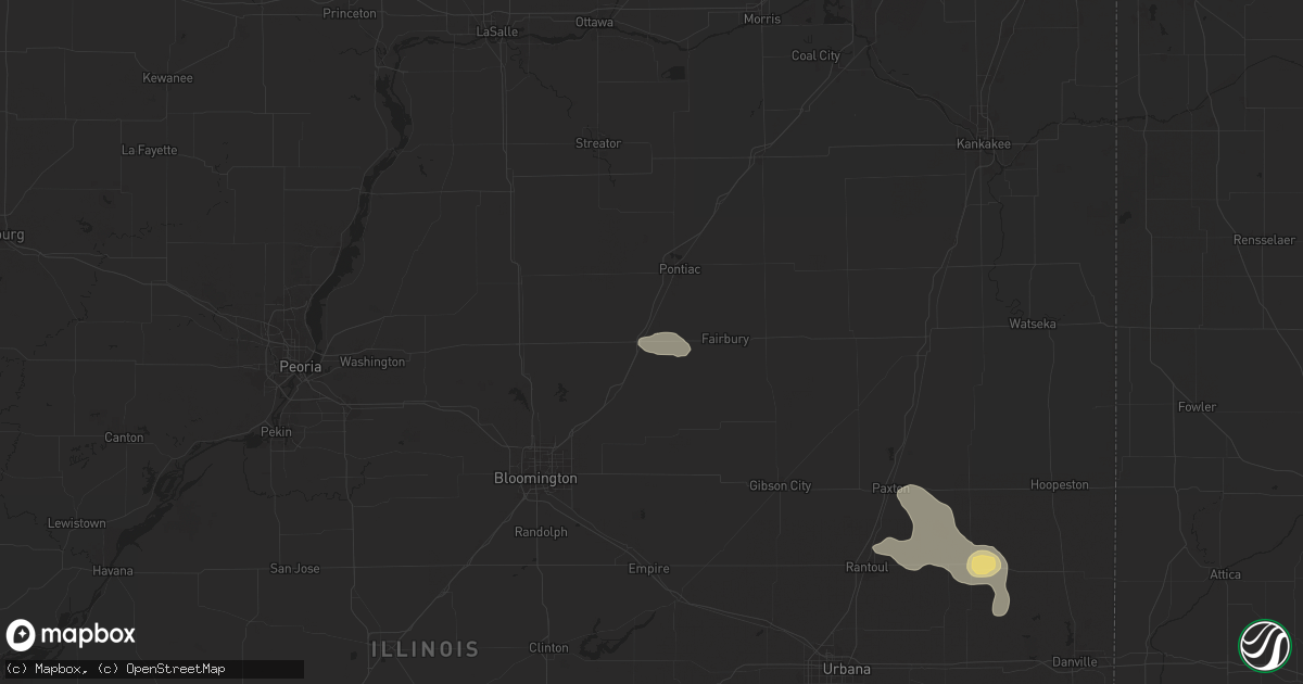 Hail map in Chenoa, IL on July 31, 2024