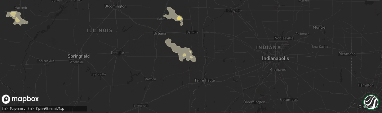 Hail map in Chrisman, IL on July 31, 2024