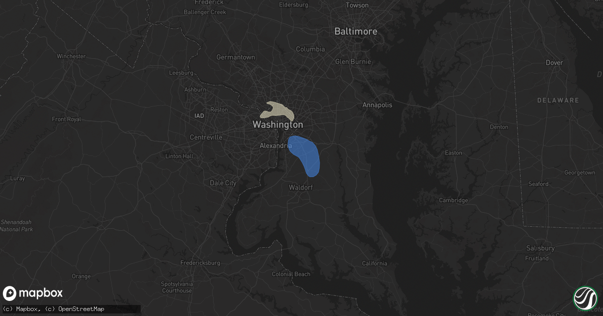 Hail map in Clinton, MD on July 31, 2024