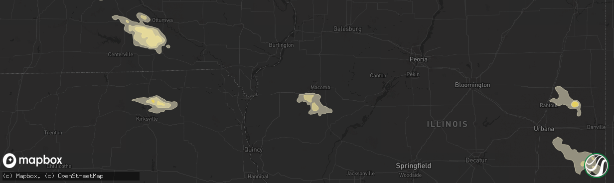 Hail map in Colchester, IL on July 31, 2024