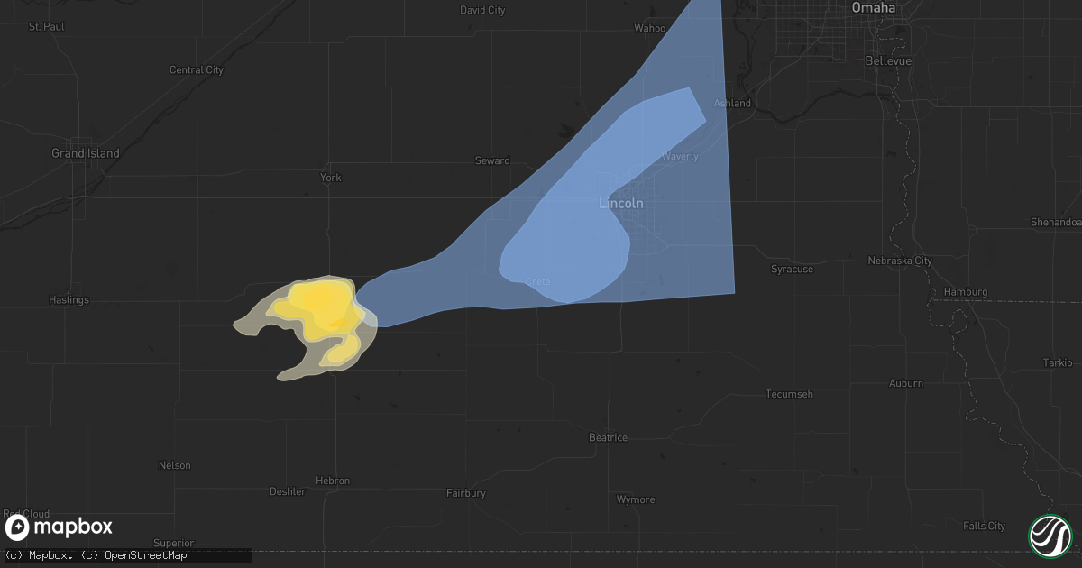 Hail map in Crete, NE on July 31, 2024