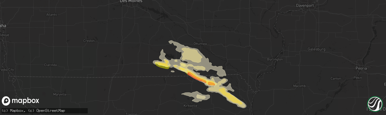 Hail map in Drakesville, IA on July 31, 2024