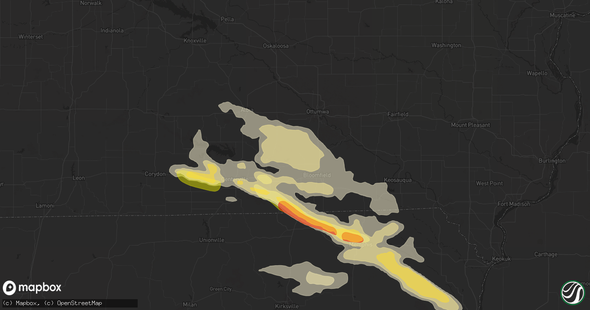 Hail map in Drakesville, IA on July 31, 2024