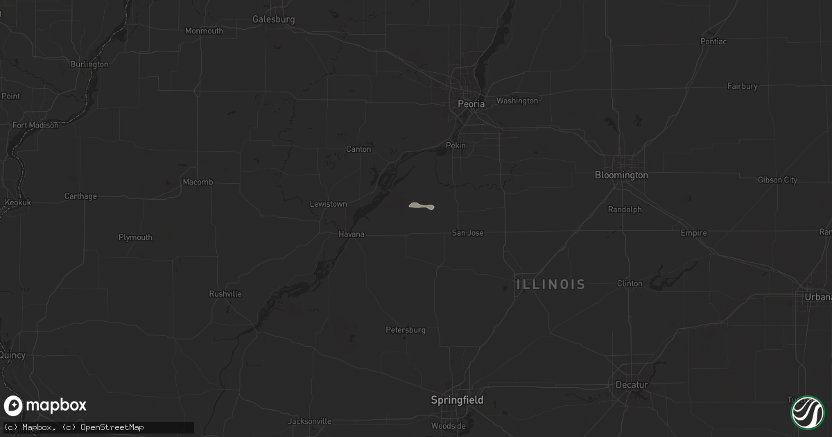 Hail map in Forest City, IL on July 31, 2024