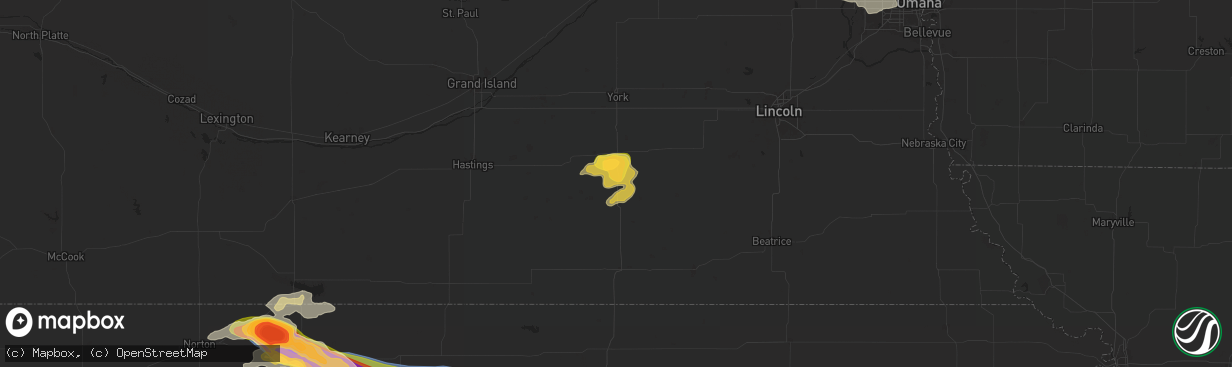 Hail map in Geneva, NE on July 31, 2024