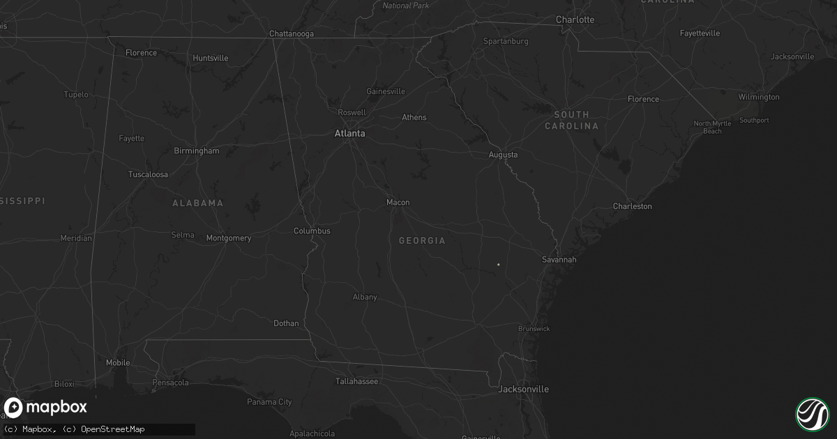 Hail map in Georgia on July 31, 2024