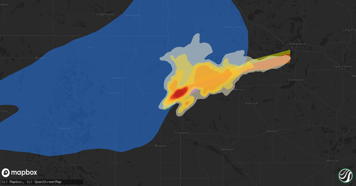 Hail map in Graceville, MN on July 31, 2024