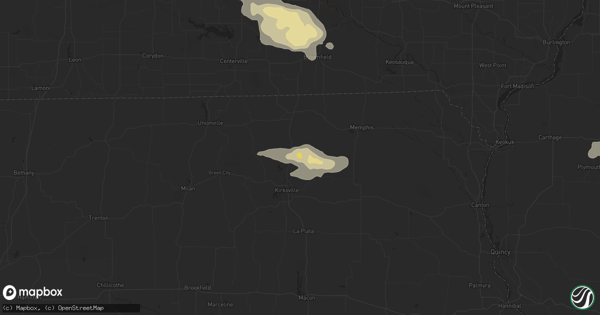 Hail map in Greentop, MO on July 31, 2024