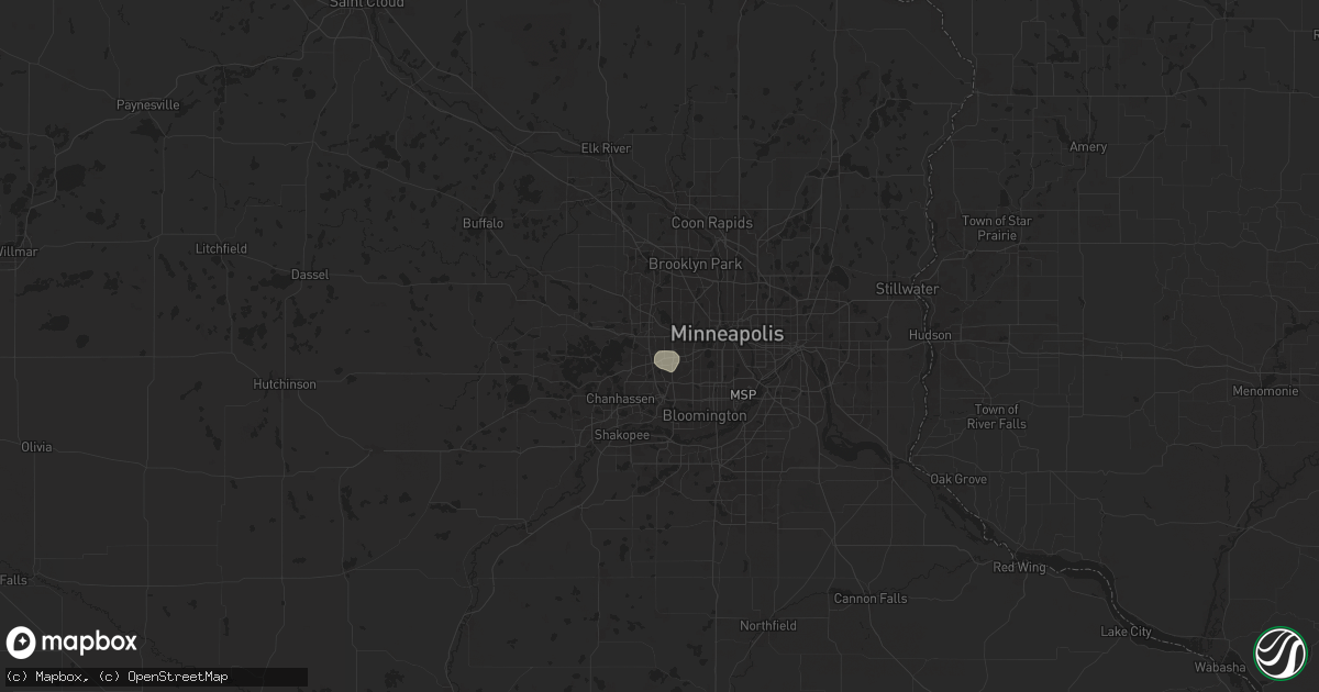 Hail map in Hopkins, MN on July 31, 2024