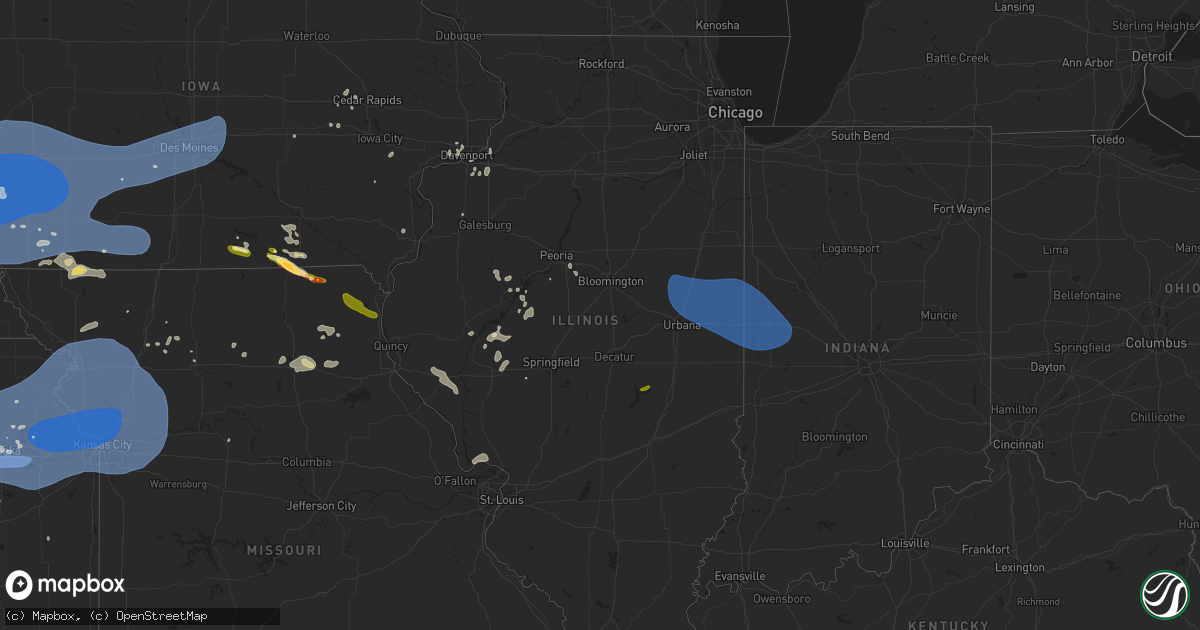 Hail map in Illinois on July 31, 2024