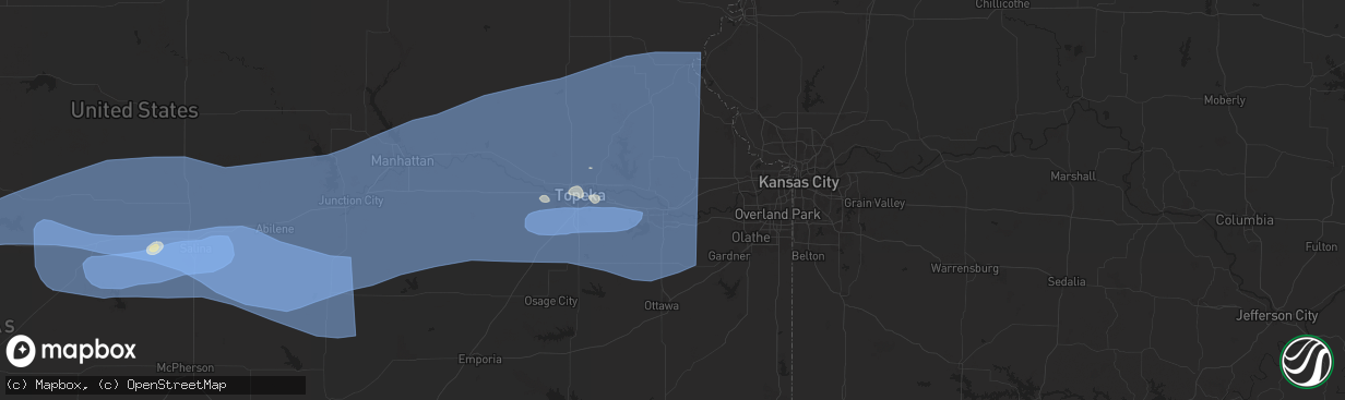 Hail map in Lawrence, KS on July 31, 2024