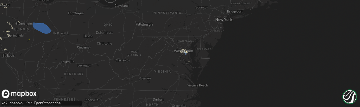 Hail map in Maryland on July 31, 2024