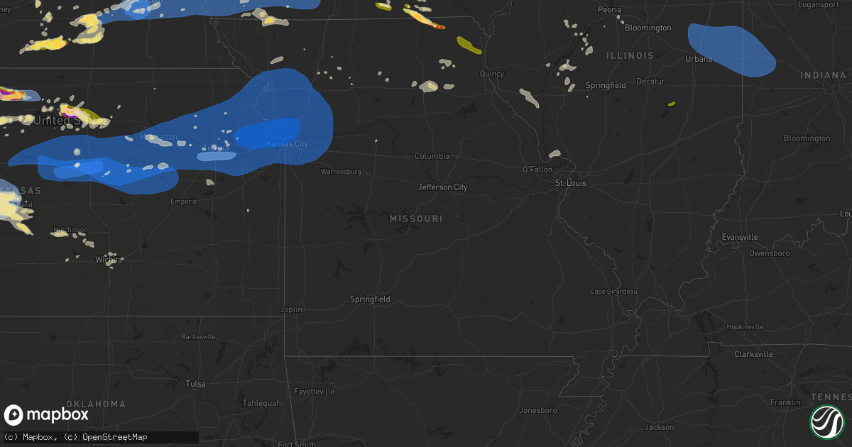 Hail map in Missouri on July 31, 2024