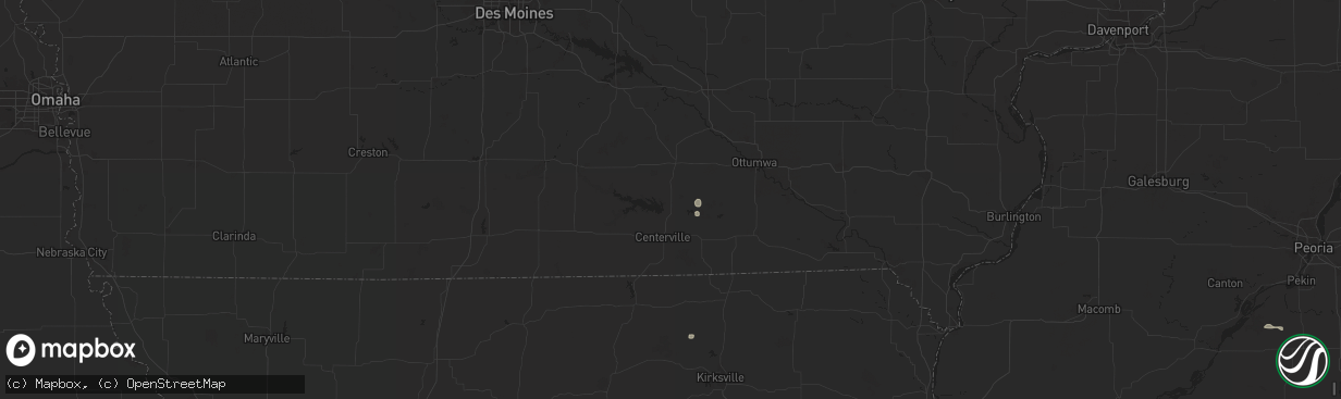 Hail map in Moravia, IA on July 31, 2024