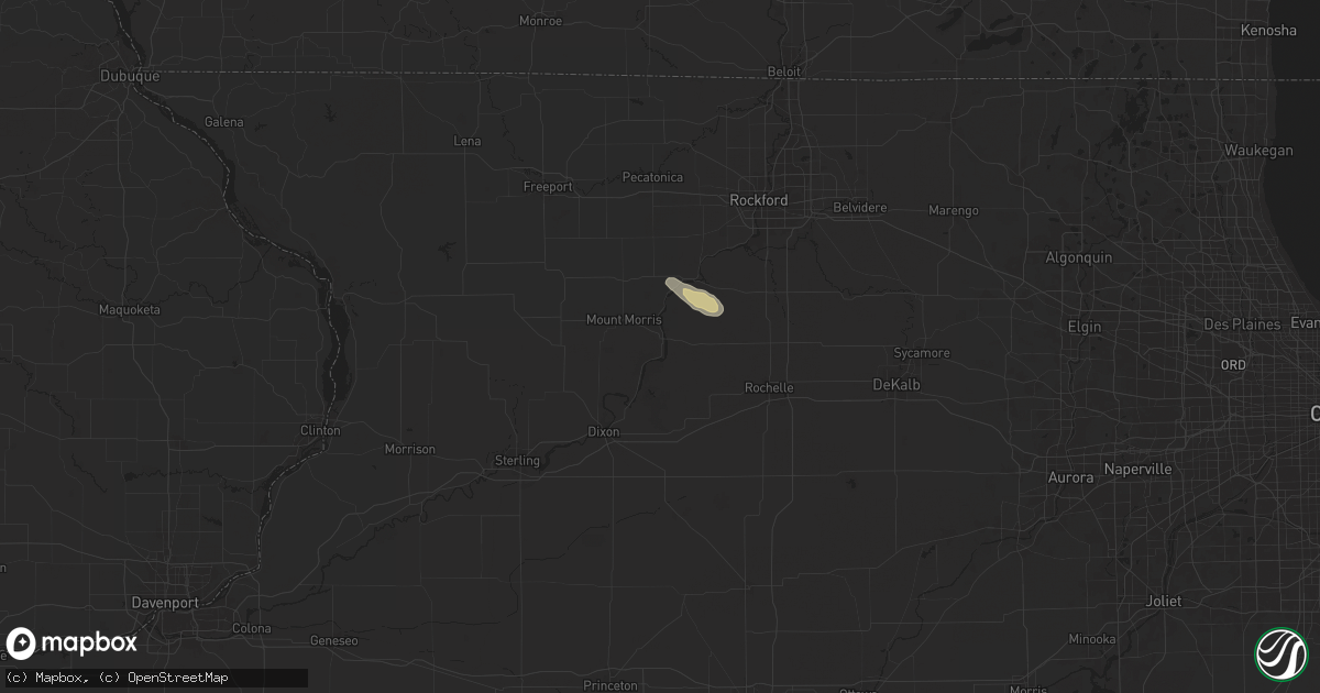 Hail map in Oregon, IL on July 31, 2024