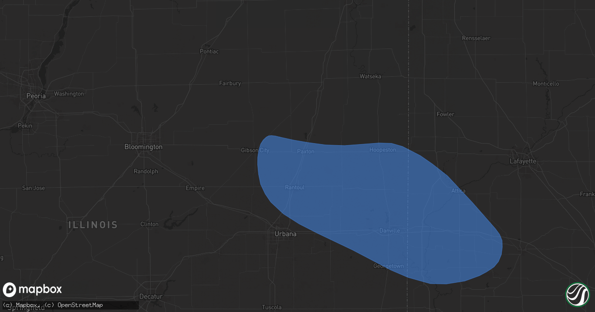 Hail map in Paxton, IL on July 31, 2024