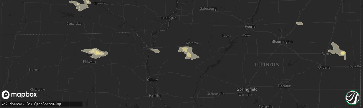 Hail map in Plymouth, IL on July 31, 2024