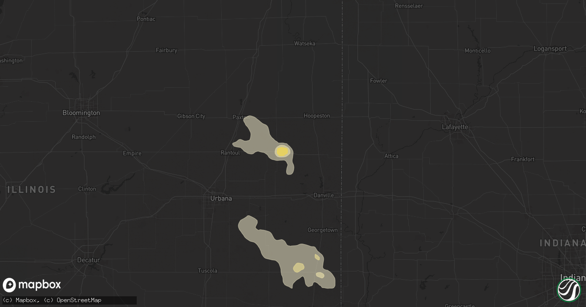 Hail map in Potomac, IL on July 31, 2024