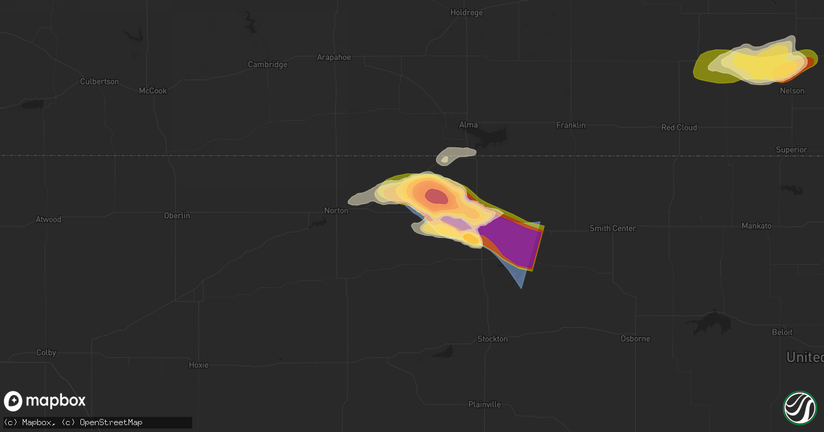 Hail map in Prairie View, KS on July 31, 2024