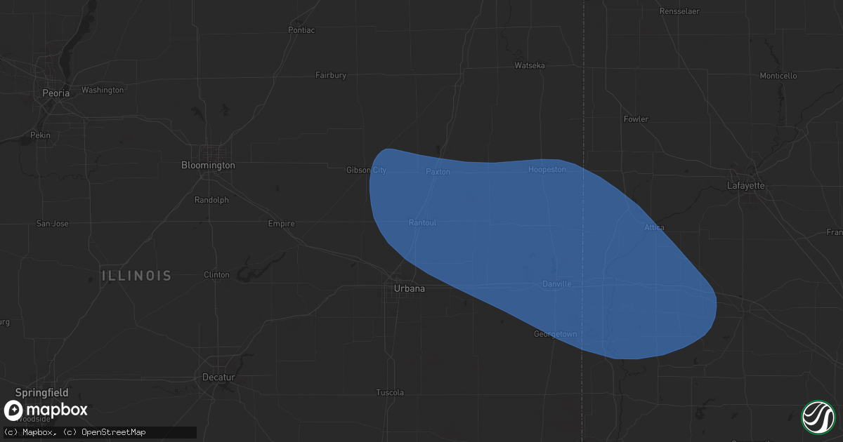 Hail map in Rantoul, IL on July 31, 2024