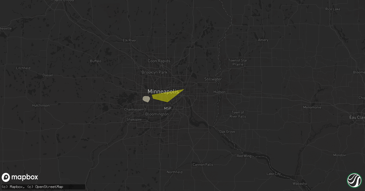 Hail map in Saint Paul, MN on July 31, 2024