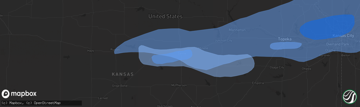 Hail map in Salina, KS on July 31, 2024