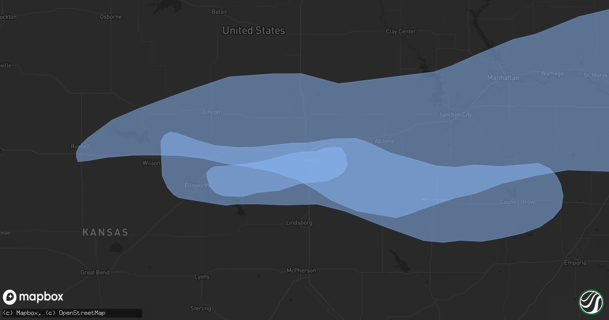 Hail map in Salina, KS on July 31, 2024